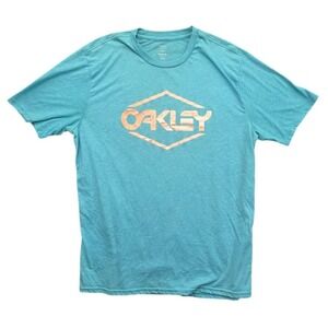 Oakley Men's Turquoise Short Sleeve Graphic T Shirt Size Large‎